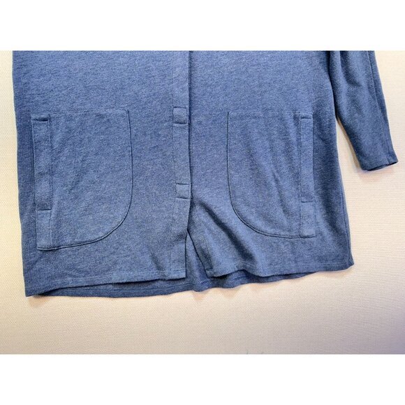 Pure Jill Womens Button-Up Knit Cardigan Jacket Medium Blue Pockets - Picture 6 of 10